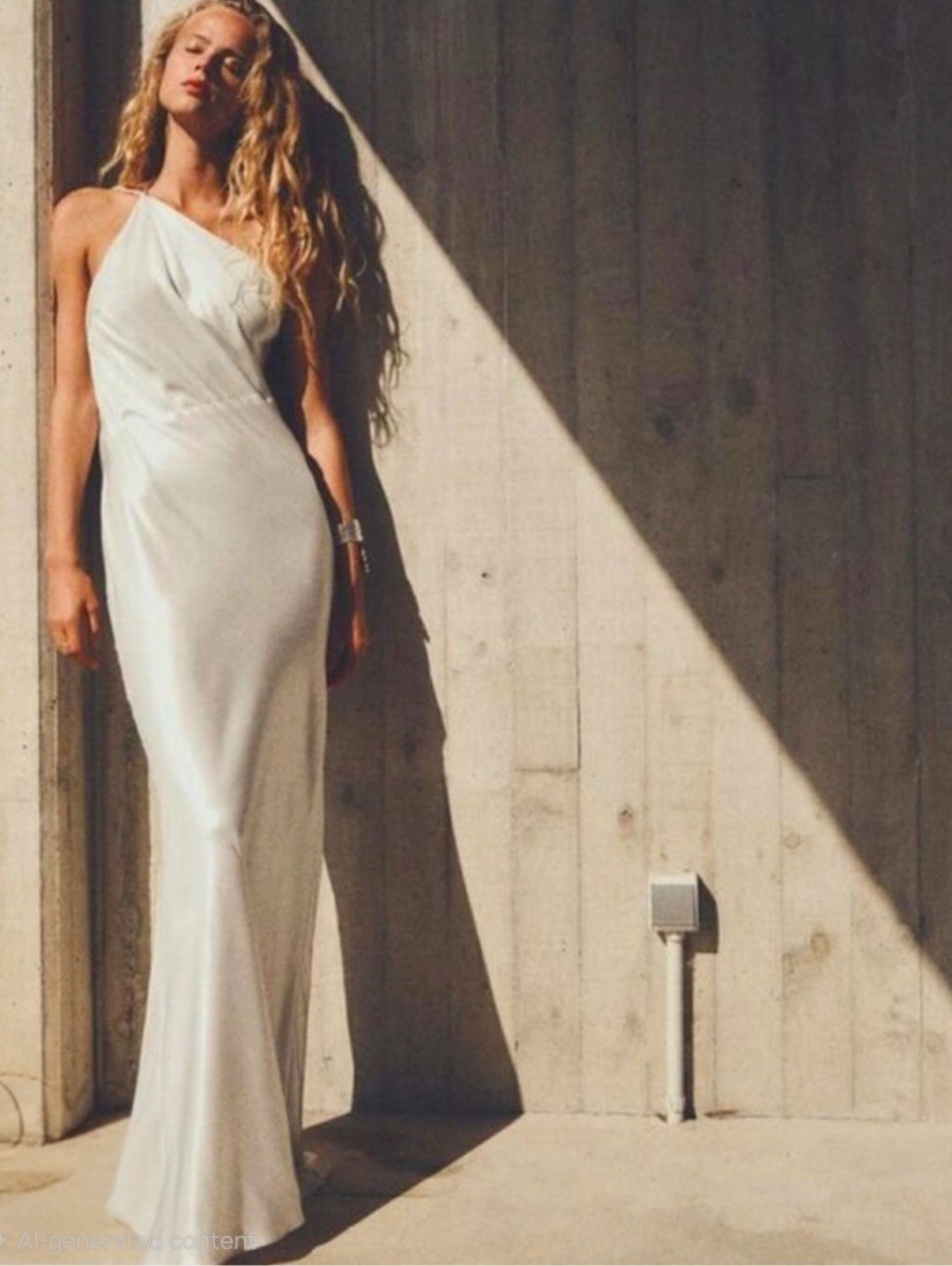 Nwot Zara Silver Foil Long Dress Asymmetric Neckline And Adjustable Strap Xs